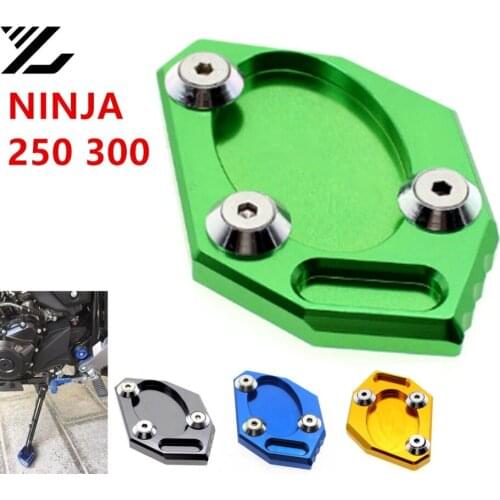 Motorcycle CNC Brand New Side Stand Enlarger Plate Kickstand Enlarge Extension For KAWASAKI Ninja 250 300 ZX250 EX300 2013-2015