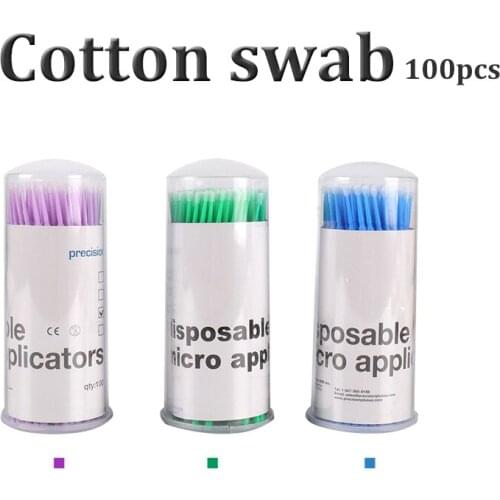 Disposable Makeup Brushes Individual Lash Removing Tools Swab Micro Brushes Eyelash Extension Tool Clean Cotton Swab 100Pcs/Pack