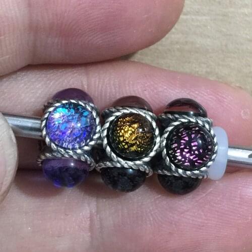 Mistletoe 925 Sterling Silver Glass Spacer Charm Bead European Jewelry