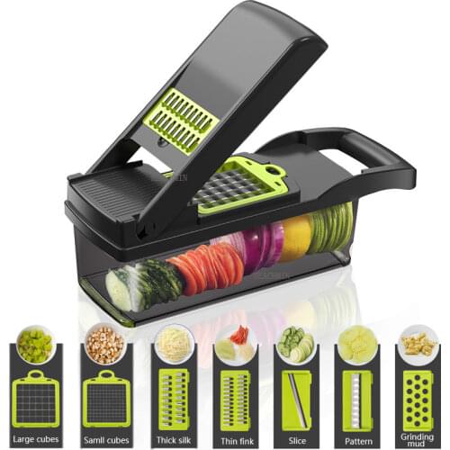 Vegetable Cutter Multifunction Fruit Potato Carrot Peeler Grater Dicer Kitchen Accessories Vegetable Slicer with Basket Chopper