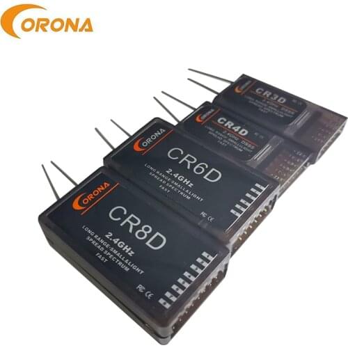 Corona CR3D/CR4D/CR6D/CR8D 2.4Ghz 3CH ~ 8CH Receiver (V2 DSSS) Compatible with CT8Z/CT8J/CT8F for RC Air Plane Fix Wing Drones
