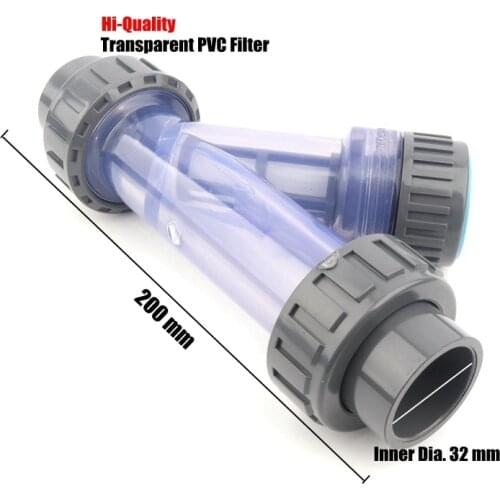 32mm Y-Type Transparent Filter Drip Irrigation System Water Pipe Filter Fish Tank Aquarium Visible PVC Pipeline Filters