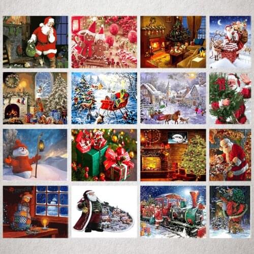 Merry Christmas Diamond Painting Diamond Sticker Embroidery Santa Claus Mosaic Picture Home Decor Wall Art Christmas DIY Gift
