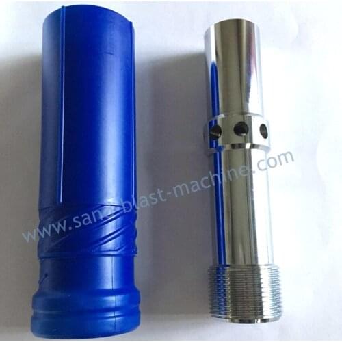 6mm/8mm/10mm/12mm Silicon Sand Blasting Gun, double air inlet silicone carbide Sandblasting Nozzle