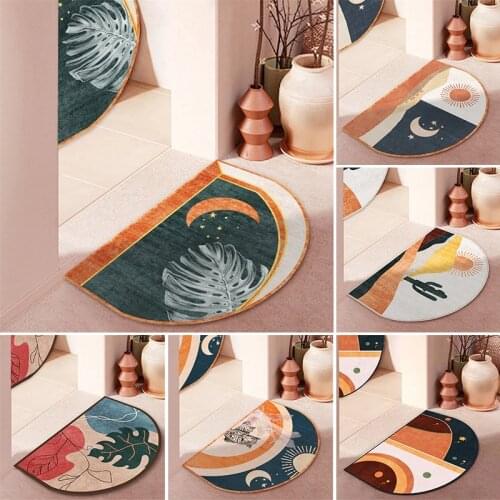 Nordic Doormat Semicircle Floor Mat Entrance Welcome Mat for Living Room Non-slip Rug Dust Removal Carpet Tapis Cuisine