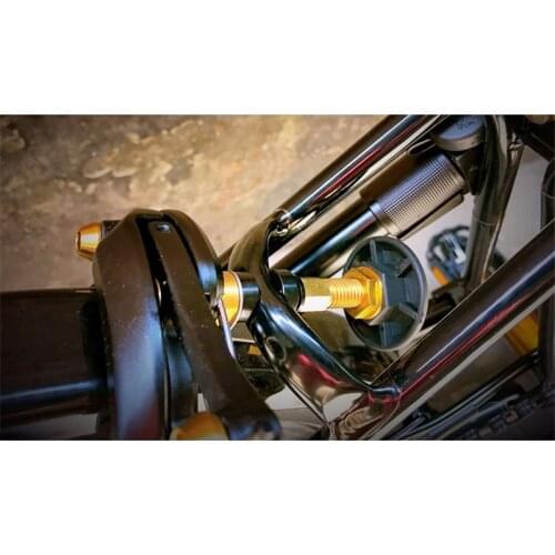 Folding parking plate mushroom head titanium screw lengthening black gold and titanium color for brompton bike parking plate