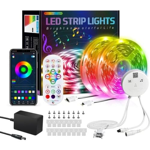 Luces LED Para Habitacion Led Mural Chambre Fita LED Strip Lights For Room Decoration Bluetooth Controller Flexible RGB 5050