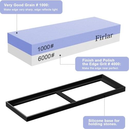 1000 6000 Grit Knife Sharpener Whetstone Sharpening Stones Grinding Stone System Water Stone Honing Kitchen Tool