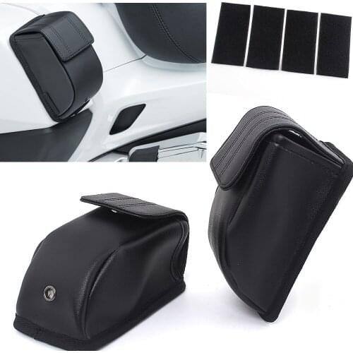 Universal Motorcycle Black PU Leather Storage Bags Saddlebag Organizer Hard Bags Storage Case For Honda Goldwing GL1800 2018 19