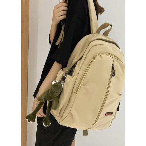 Large Capacity Khaki Laptop Bag Womens High Quality Waterproof Nylon Mens Travel Backpack Casual High School Student Schoolbag