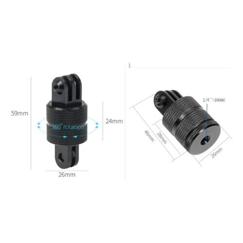 360 Degree Swivel Rotating Aluminium Tripod Mount Adapter Universal for Gopro Hero9 8 7 6 5 4 5Session SJ Camera accessories