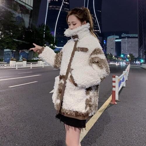 Women 2020 Winter Fashion Teddy Bear Jacket Coat Female Thick Warm Oversized Outwear Overcoat New Faux Lambswool Fur Coats Y998