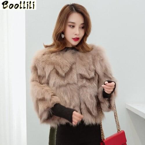 Boollili Real Fox Fur Coat Women 2020 Fashion Winter Warm Fur Jacket Female Short Overcoat Ladies Outwear casacos