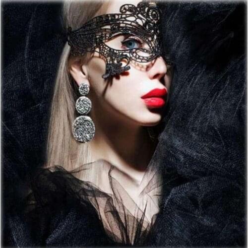 Women Sexy Lace Masquerade Mask Queen Female Cosplay Masks for Fancy Dress Halloween Club Party Supplies