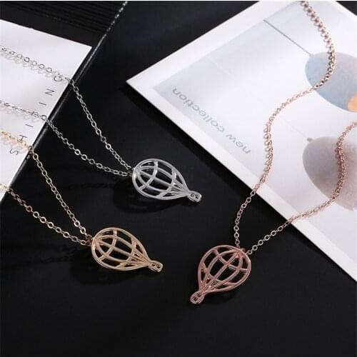 Gold Hot Air Balloon Necklace For Women Girl Birthday Gifts Dainty Sparkly Trendy Jewelry Wholesale Sky Balloon Necklace