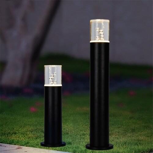 10W COB LED Pathway Pillar Lamp Outdoor Aluminum Garden Landscape Fence Lawn Light Acrylic Villa Courtyard Road Bollard Light