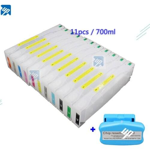 11pcs 700ml pro 7900 pro 9900 refillable ink Cartridges for epson pro7900/9900 with chip & chip resetter