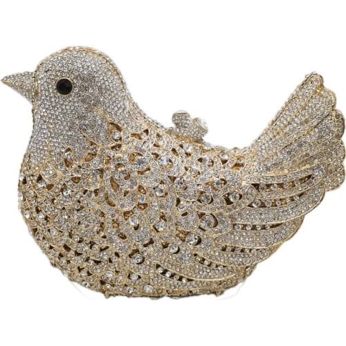 18.5x13CM Clutch Bag Dinner Bag Bird With Diamond Clutch Bag Party Evening Bag Rhinestone Banquet Bag a6619