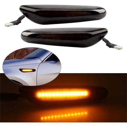 2Pcs Car Dynamic Sequential LED Side Marker Turn Signal Lamp w/ Amber Light For BMW E90 E92 E82 E88 E83 E84 E46 E91 E93 E60 E61