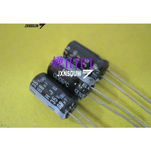 20PCS ELNA RJG 35V68UF 6.3X11MM Brown robe Aluminum electrolytic capacitors 68uF/35V 105 degrees 68UF 35V