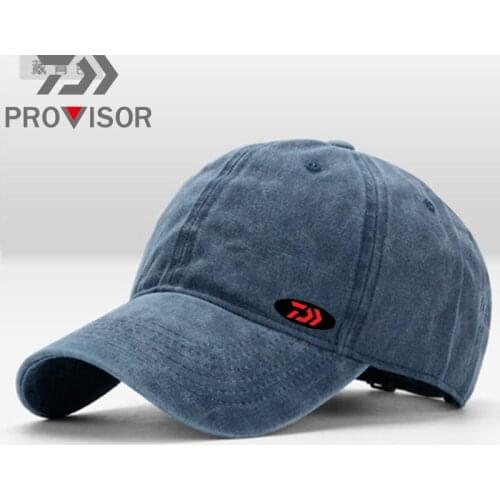 2020 Daiwa Men Fishing Sun Hat Summer Denim Sunscreen Baseball Cap Adjustable Outdoor Anti-UV Hiking Hat DAWA Peaked Cap