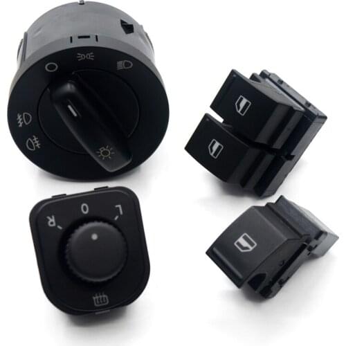 4Set Headlight Windows Mirror Switch Button 1K0 941 431Q 1K0 959 565H 1K3 959 857A 1F0 959 855 For VW EOS Golf 5 6 GTI Passat CC