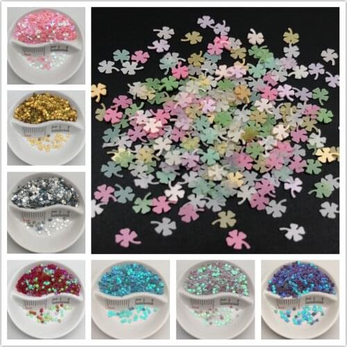4mm Four Leaf Clover PVC loose Sequins Paillettes for Nail Art Manicure, Wedding Confetti,Accessories for Ornament/Crafts