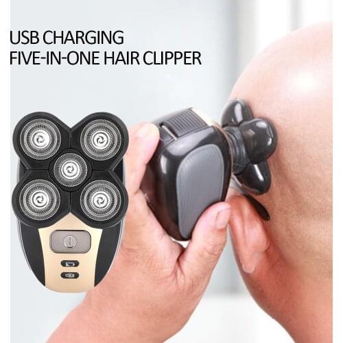 5 in 1 Rechargeable Electric Shaver Five Floating Heads Razors Hair Clipper Nose Ear Hair Trimmer For Men Facial Cleaning
