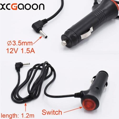 XCGaoon 3.5mm Port Car Charger For Car Radar Detector / Car DVR Camera, input 12V, output 12V 1.5A, fit DC 12V Car, length 1.2m