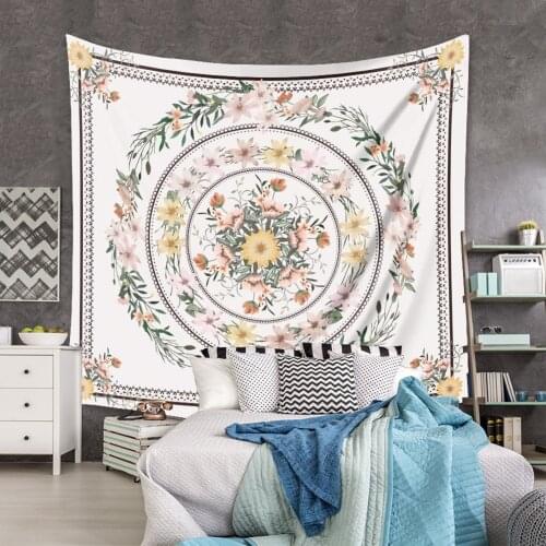 Botanical Flower Background Tapestry Bohemian Tapestry Wall Hanging Cloth for Dorm Home Living Room Decoration, 3 Sizes