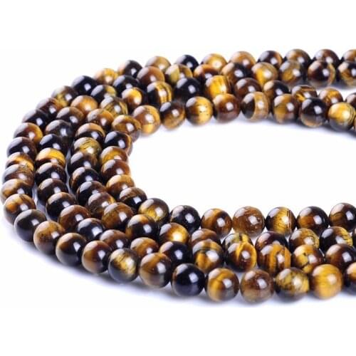 6 8 10 12 mm round natural stone brown gold tiger eye beads suitable for jewelry bracelet DIY production