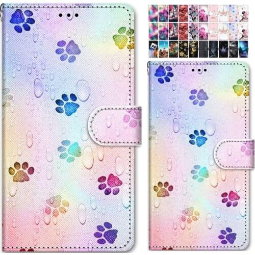 Cute Painted Flip Phone Bags For Case Huawei Y3 2017 Y5 II Y6 2018 Y7 2019 Y9 Enjoy 10 Plus 8 Plus P7 Tower Sky Flip Capa O08F