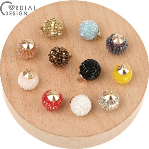 Cordial Design 30Pcs 14*19MM Jewelry Accessories/Hand Made/Glass Seed Beads Charms/DIY Making/Earring Findings & Components