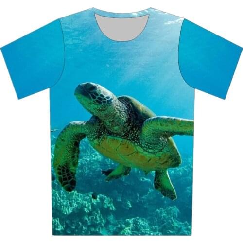 Kids T-shirt Camisetas Boys Girls Clothes Space Galaxy Sea Shark Fish Sea Turtle Dolphin 3d Print T shirt Animal Camiseta shirts