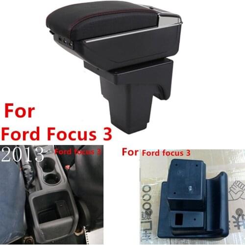 For Ford focus 3 armrest box central Store content focus mk3 armres box with cup holder ashtray with USB interface Generic model