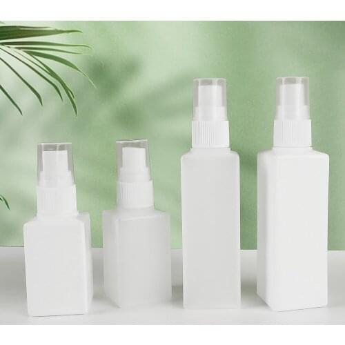 Travel Refillable Square Sub-bottling Spray Bottle Clear Plastic Perfume Atomizer Small Sprayer Bottle Accessories 50 / 100ml