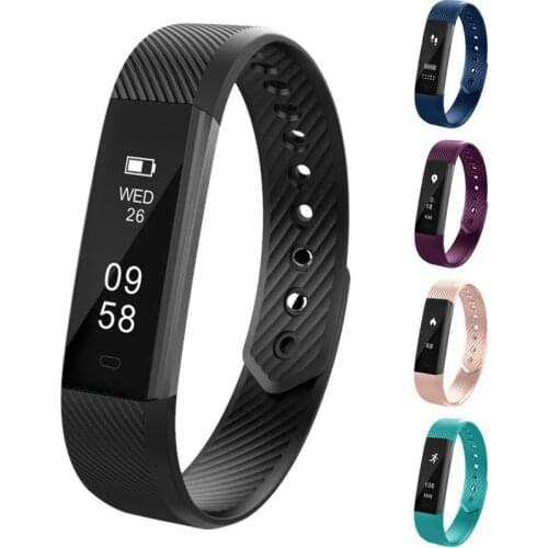 Fitness Bracelet ID 115 Smart Bracelet Vibrating Alarm Clock Smart Band Fitness Watch Smartband For IOS Android