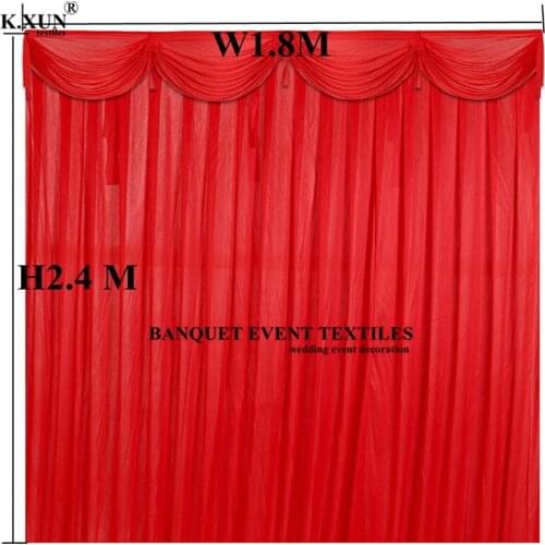 Hot Sale Ice Silk Wedding Backdrop Curtain Include Top Swag Drape Stage Background Photo Booth Event Party Decoration