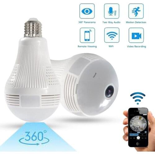 HD 960P IP wifi Camera 360 Degree Home Security Burglar LED Light 960P Wireless Panoramic Home Security CCTV Fisheye Bulb Lamp