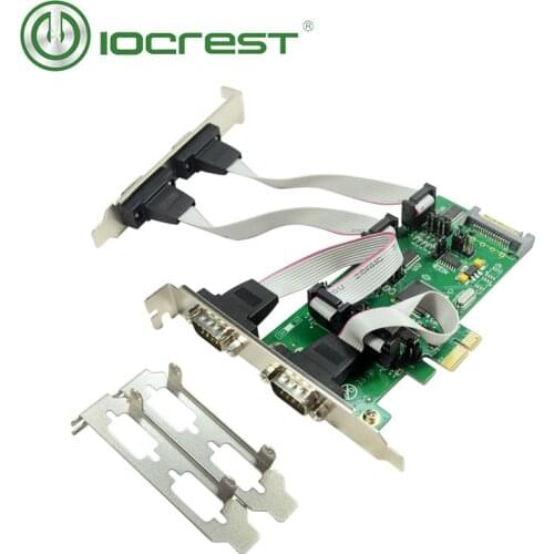 IOCREST 4 DB-9 Serial Rs232 Ports Pcie Controller Card PCI Express with 1 TTL Port WCH384 Chipset