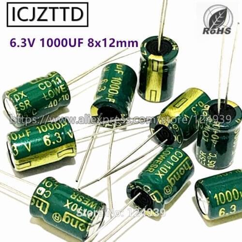 20pcs Capacitor 10V 16V 680UF 50V 100UF 8x12mm 50V 220UF 330UF 470UF 2.2UF 4.7UF 8mm*12mm dip-2 Capacitor 6.3v 12x8mm 1000uf