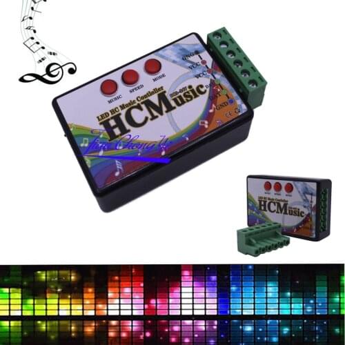 LED Music Controller DC5V-24V For WS2812B WS2811 WS2813 6803 1903 IC Digital Addressable Pixels Strip Voice Sensor HC Controller
