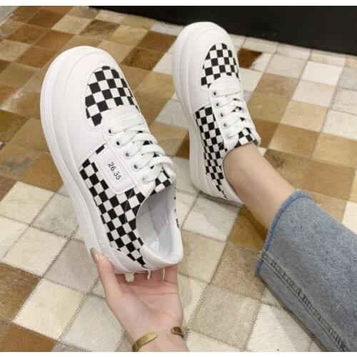 NEW Casual White Shoes Women 2020 Summer Round Toe Shoes Student Cute Cartoon Animation Pattern Sneakers Women Shoes