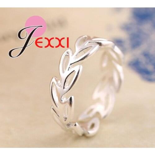 925 Sterling Silver Olive Tree Branch Leaves Open Ring for Women Girl Wedding Engagement Knuckle Finger Jewelry Xmas Gift