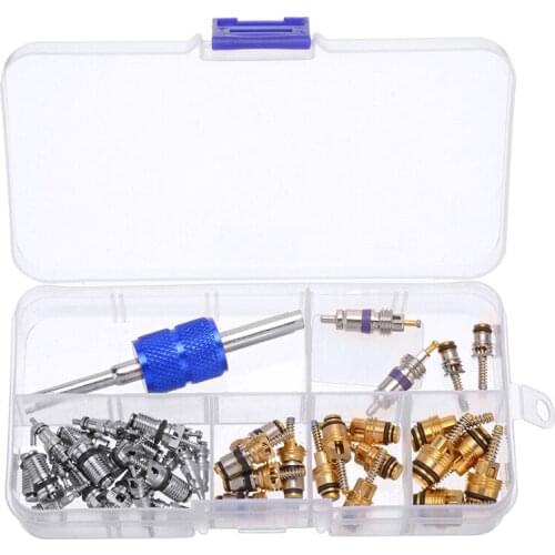 Mayitr 40pcs Car Auto R12 R134A A/C Valve Cores Remover Tool Kit For Air Conditioning Repair Accessories