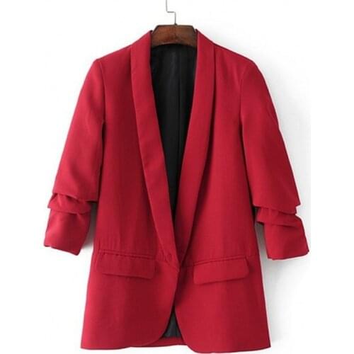 Fashion Slim Blazers Women spring Suit Jacket Female Work Office Lady Suit black pink None Button Female Business Blazer Coat
