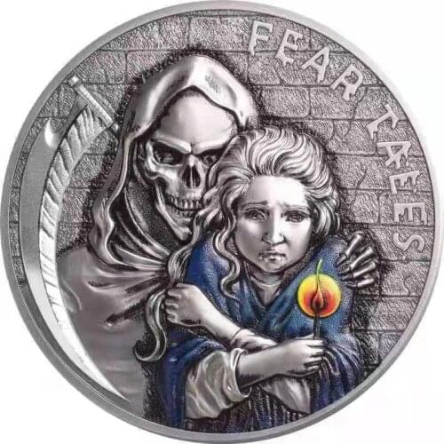 Newest 1oz Fear Tales Silver Coin 1 Troy 999 Fine Silver Plated Soul Reaper Commemorative Coins Collectibel Gifts