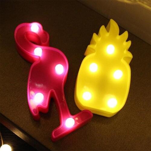 Lovely 3D Cartoon Pineapple Flamingo Cactus Shape Light Night Light Kids Gift Toy For Baby Children Bedroom Tolilet Lamp