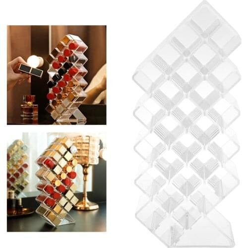 28 Seater Lipstick Organizer, Transparent Cosmetic Organizer Clear Makeup Case