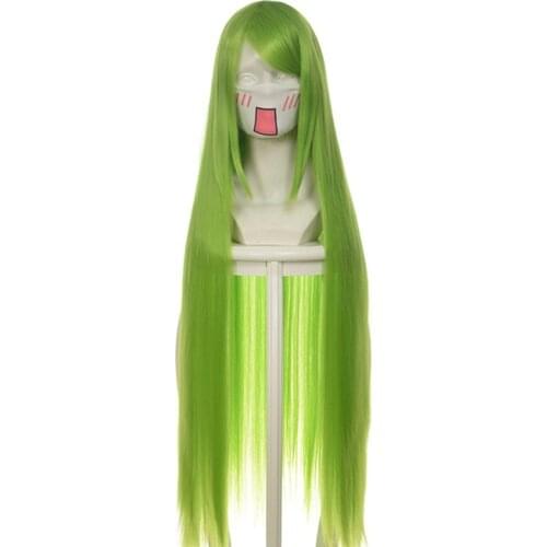 Code Geass C.c Cc Empress Wig Cosplay Costume 80cm Green Long Straight heat-resistant Fiber Hair Peruca Anime Wigs